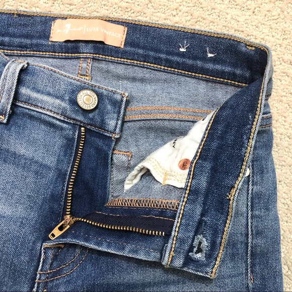 CLOSEOUT \7FAM\• Luxe Vintage Cropped Skinny Jeans with Let Down Hem - Picture 12 of 16